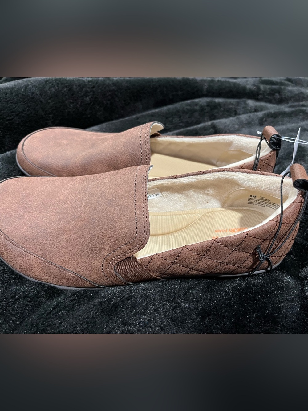 J Sport Brown Quilted Slip-On Flats